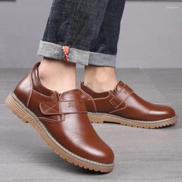 Casual Shoes Men Dress Business Fashion Genuine Leather Low Heel British Style Classic Slip-on Penny Loafers Zapatos De Hombre