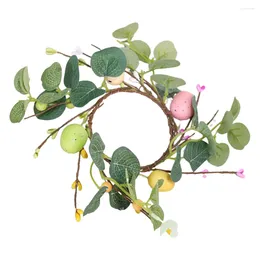 Decorative Flowers Easter Ring Artificial Wreath Small Eucalyptus Holder