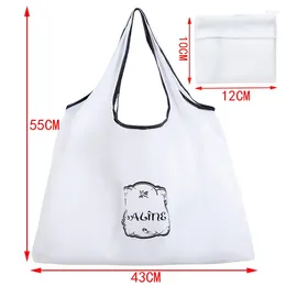 Shopping Bags Waterproof Oxford Reusable Women Foldable Tote Bag Portable Cloth Eco Grocery Folding Large Capacity Handbags