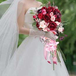 Decorative Flowers Wedding Bouquets Bridesmaid For Ceremony Graduation Shower