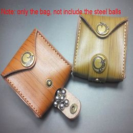 Steel Waist Bag Leather Slingshot Case Pouch Genuine Hunting Stainless Catapult Ball Outdoor Sports Rgokd