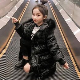 Down Coat 2024 Sale Winter Hooded Black Cotton Thick Outerwear Parkas For 4 5 6 7 8 9 10 12 13 Yrs Baby Girls Clothes