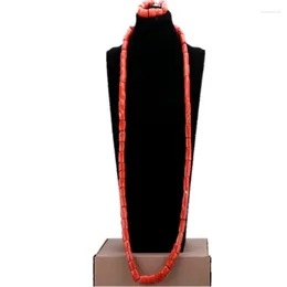 Necklace Earrings Set Dudo Men Nature / Original Real Coral Beads Jewelry For African Traditional Wedding Groom Bracelet Jewellery