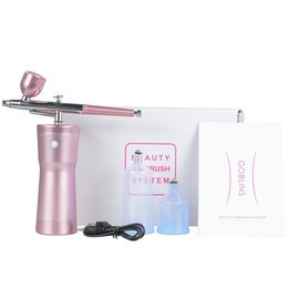 Mini Airbrush Set Air Compressor Paint Spray Gun USB Rechargeable Oxygen Injector For Nail Art Tattoo Craft Cake 240322