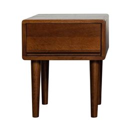 Cttasty Solid Wood Table with One Drawer, Medieval Modern Bedside Durable and Sturdy Small End Table, 15.74 Length 13.78 Width X 19.69 Height Inches, (walnut