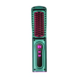 Irons Cordless Hair Straightener Brush Portable Hair Straightener Comb Quick Heat Up Battery Operated Cordless Hair Straightener For