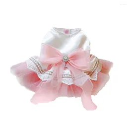 Dog Apparel Charming Pet Dress With Bow Decoration Comfortable For Outings Rhinestone Decor Princess