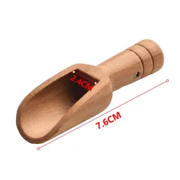 Tea Scoops Condiment Spoons Kitchen Dagdet Lotus Wood 2.4x7.8cm Wooden Spoon Salt Candy Spices Coffee Milk Powder Scoop