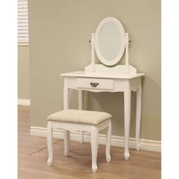 Frenchi Home Dressing Table Set with Stool and Mirror