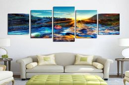 5 Panels Stream Canvas Oil Painting Wall Art Picture Prints Oil Canvas For Sofa Bedroom Kitchen Houses Married Decoration9298610