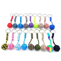 Outdoor Security protecting Monkey Fist Self Defence Tool Lanyard Survival Multifunctional Key Chain For Girl Outdoor Tools