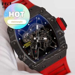Hot RM Movement Wrist Watch Mens Watch Rm35-01 Ntpt Carbon Fiber Manual World Top 10 Luxury Swiss Rm3501 Single