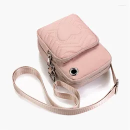 Shoulder Bags Ladies Embroidery Thread Large Capacity Phone Handbag Fashion Korean Version Messenger Bag Women Mobile Change