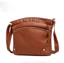 Shoulder Bags Vintage Simple Women Small Handbag Crossbody Phone Purse Pack Soft PU Leather Bucket Messenger Tote Satchels