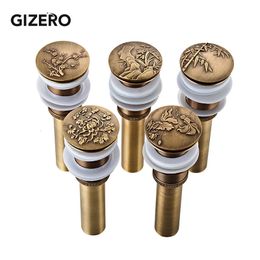 Bathroom Lavatory Basin Sink Pop Up Drain Antique Finish Brass Material Clic-clac Waterlet Vanity Sink Waste Drainer ZR 240311