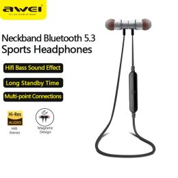 Earphones Awei A920BL/B926BL Neckbank Bluetooth Earphones With Mic Wireless Bluetooth Headphones Hifi Bass Earbuds Sports Headset Gamer