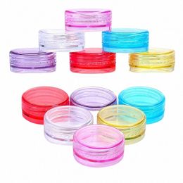 100pcs 2g Colourful Empty Plastic Cosmetic Makeup Jar Pots Transparent Sample Bottles Eyeshadow Cream Lip Balm Ctainer U8Ml#