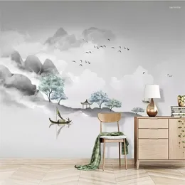 Wallpapers Custom Wallpaper 3d Po Murals Chinese Artistic Conception Simple Ink Landscape El Living Room Tv Background Wall Paint