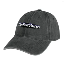 Berets DerHerrSturm Logo (2024) Cowboy Hat Hard Brand Man Cap Sunscreen Fashionable Men Golf Wear Women's