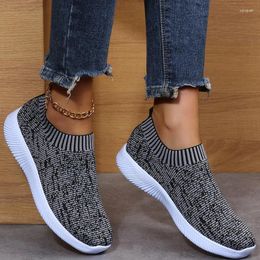 Casual Shoes Women Sneakers Mesh Breathable Flat Retro Slip On Female Socks Fashion Korean Couple Sport Vulcanized