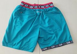 Team Shorts Vintage Basketball Zipper Pocket Running Clothes Vancouver Green Just Done Size SXXL3856753