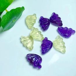 Decorative Figurines 13 21mm Pretty Cute Natural Amethyst/Citrine Crystal Healing Wings Carving Special Jewellery Gift For Friends