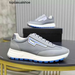 Pradoity Shoes Pada Prax praddas Style Zhongbang Suede Sneakers New Men High-top Gancio Rubber Sole Wholesale Trainers Blue Black Blue Comfort Man Casual Eu38-46