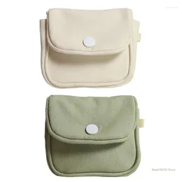 Storage Bags QX2E Fashionable Canvas Bag Colourful Cash Wallet Makeup Mini Headphone Multifunctional Travel Essential