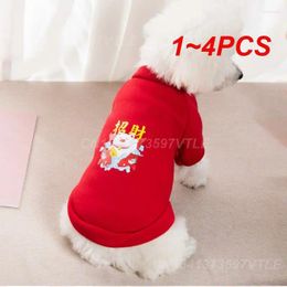 Dog Apparel 1-4PCS Pet Clothes Years Two-piece Clothing Cat Teddy Supplies Pullover Printed Plush Sweater