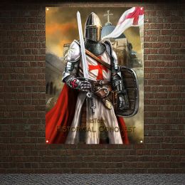 Accessories Masonic Medieval Warriors Poster Vintage Flags and Banners Indoor Decor Knight Templar Flag Banner Polyester Hang on The Wall G7