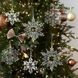 Christmas Decorations Tree Transparent Snowflake Hanging Ornaments Xmas Trees Pendant Party DIY Home Decoration Navidad Year
