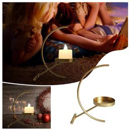 Candle Holders Christmas Home Party Gift Table Half Moon Simple Candlestick