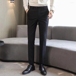 Men's Suits Trousers Mens Pants Breathable Casual Elegant Formal Dress Suit Handsome Office Work Wedding Slim Fit