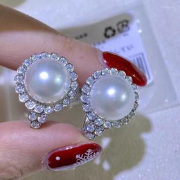 Dangle Earrings MeiBaPJ Big Natural Freshwater Pearl Fashion Flower Drop Real 925 Sterling Silver Fine Charm Jewellery For Women
