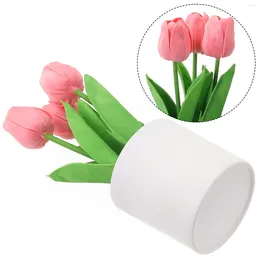 Decorative Flowers Accessories Artificial Tulip Potted Wedding 25x7.5CM Bouquet Fake Plants Gift Home Party Decor Brand