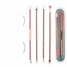 4pcs/set Blackhead Comede Acne Pimple Belmish Extractor Vacuum Blackhead Remover Tool Spo Rose Gold For Face Skin Care Tool J6rs#