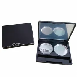 20pcs 2Color Compact Box 26.5mm Powde Ctainer Square Matte Black Plastic Eye Shadow Blush Lip Blam Palette Case With Mirror g6cE#