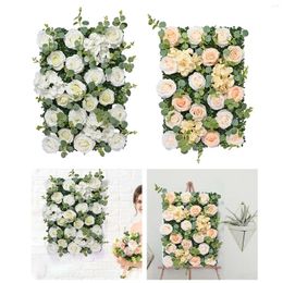 Decorative Flowers Artificial Flower Panel DIY Road Cited Rose Backdrop For Wedding Stage Dining Table Ceremony T Station