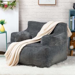 Hollyhome Adult 30 Pounds (about 16.8 Kg) Foam Bean Bag Sofa with Washable Cover, Filled Lazy Bubble Suitable for Living Room, Bedroom, Youth Corduroy Reading
