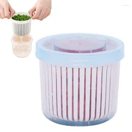 Storage Bottles Garlic Drain Sealed Box Double Layer Keeper For Refrigerator Food Freshness Basket Onion Container Ingredients