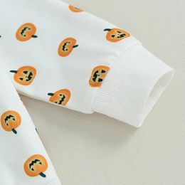 Clothing Sets Toddler Girls 2 Piece Outfit Halloween Pumpkin Print Long Sleeve Sweatshirt And Elastic Pants Set Baby Fall Clothes