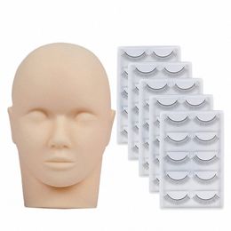 training False Eyel Practice L Silice Mannequin Model Head for Beginner Training Set Practicing Eyel Extensi Tools V5kD#