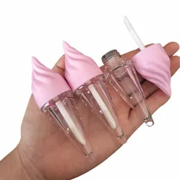 50pcs Transparent Lip Gloss Ctainers 5ml Cute DIY Pink Lid Portable Liptint Bottle Empty Cosmetic Packing Lipgloss Tubes 7075#