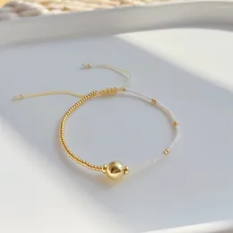 Charm Bracelets KKBEAD Miyuki Seed Beads Dainty Bracelet Jewellery For Women Gift 8mm Gold Colour Adjustable Rope Pulseras Femme