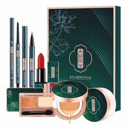 chinese Style Makeup Set 7PCS/SET Air Cushi BB Cream Eyeliner Lipstick Lip Gloss Make up kit maquillajes para mujer m9n4#