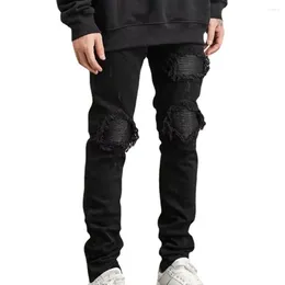 Men's Pants Trousers Jeans Daily Holiday Vacation Punk Slim Fit Distressed Stretch Hip Hop Holes Mens Fashion Stylish