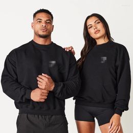 Gym Clothing Round Neck Sweatshirt Men's Pullover Fitness Loose Sports Training And Women's Trend