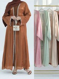 Ethnic Clothing Ramadan Open Khimar Kaftan Dubai Turkey Muslim Kimono Abaya Islam Dress Robe Femme Musulmane African Dresses For Women