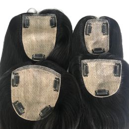 Toppers Different Size Skin Silk Base Virgin Human Hair Toppers Clips In 130% Density Natural Colour Women Toupee For Bald