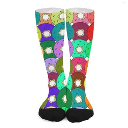 Women Socks Colourful Doughnut Stockings Unisex Cute Cartoon Food Medium Soft Elegant Outdoor Sports Anti Skid Graphic